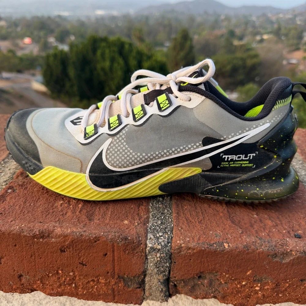 Nike Force Zoom Trout 7 Turf Baseball Shoes Grey Green CZ5916-023 Mens 10